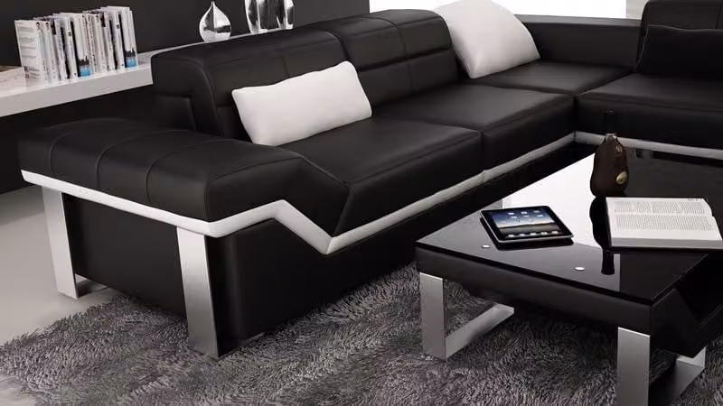 Ledersofa Sofa Couch Wohnlandschaft Ecksofa Garnitur Design Modern Sofa K5007
