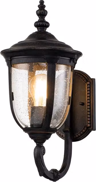 Applique esterna classica Cleveland Elstead in bronzo con vetro trasparente e attacco E27 IP44
