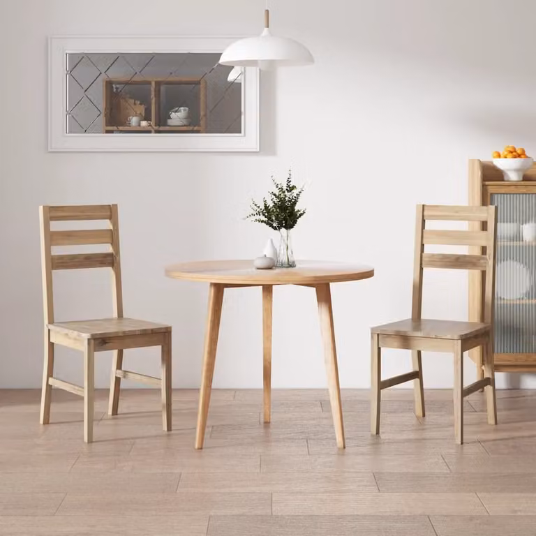 The Living Store Sedie da pranzo 2 pz. Legno massiccio di acacia