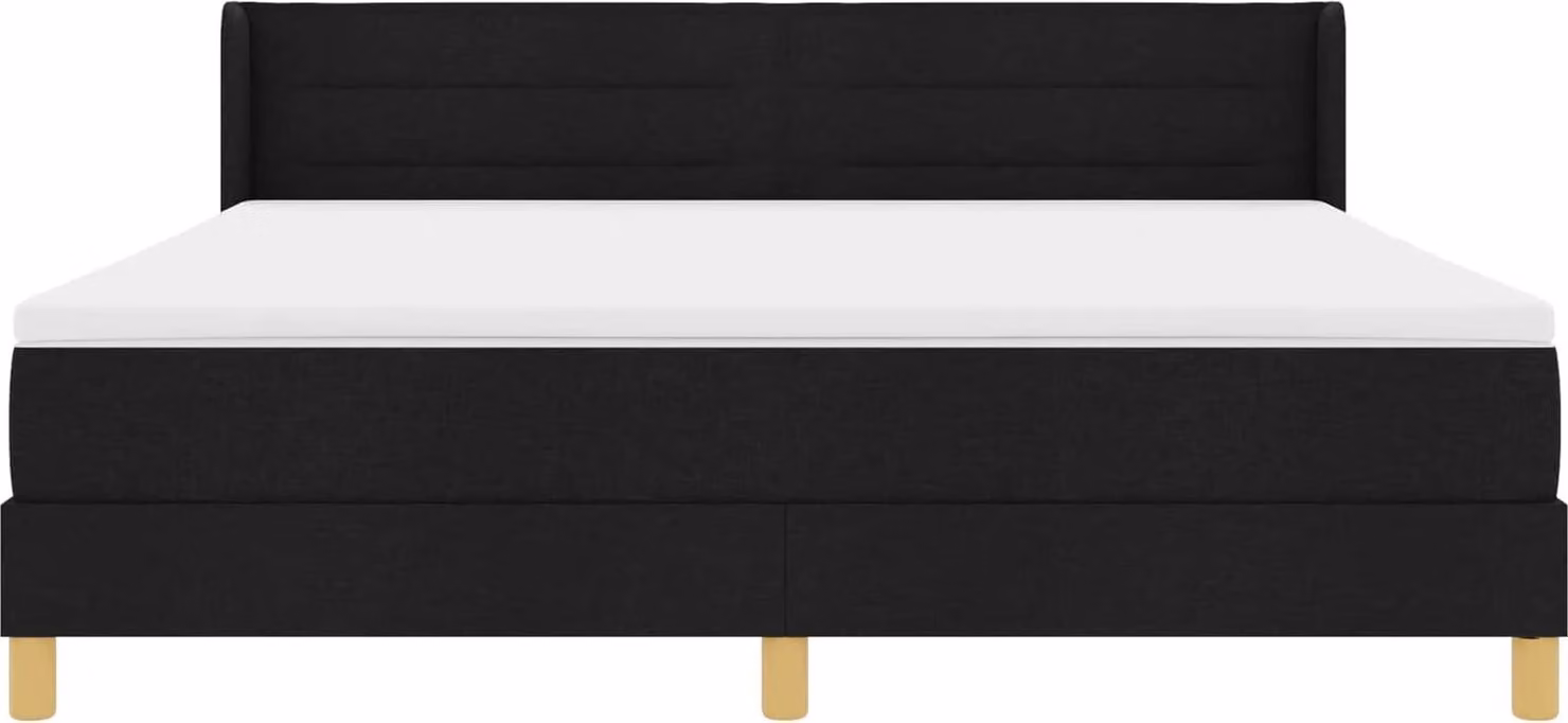 Letto boxspring con materasso vidaXL, nero, 200 x 180 cm, tessuto