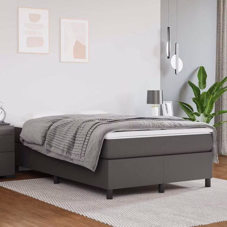 Struttura Letto con Doghe a Rete vidaXL in Similpelle Grigio L 120 x P 200 cm