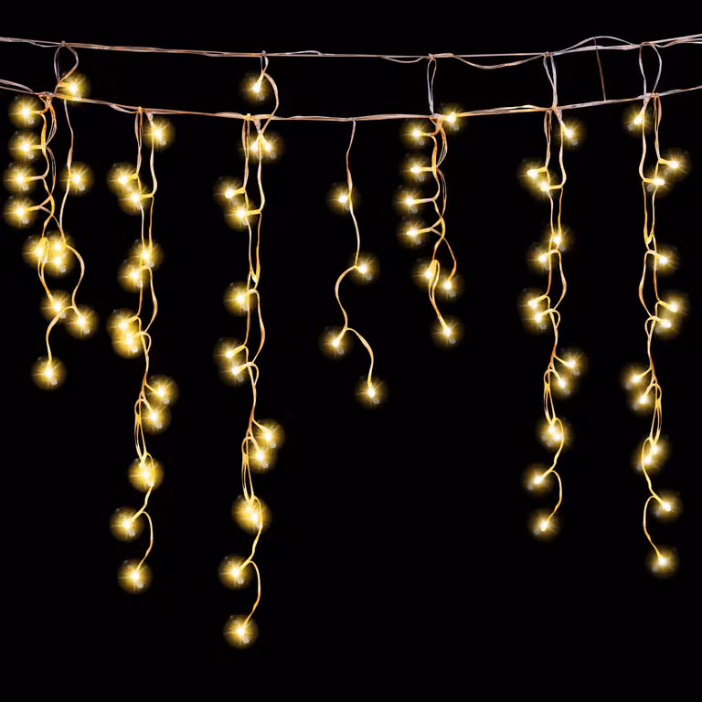 Jopassy 5M LED pioggia di ghiaccio luci fatate esterno interno bianco caldo tenda di luce 200 LED ghiaccioli luci di Natale 8 modalità decorazione di Natale giardino festa