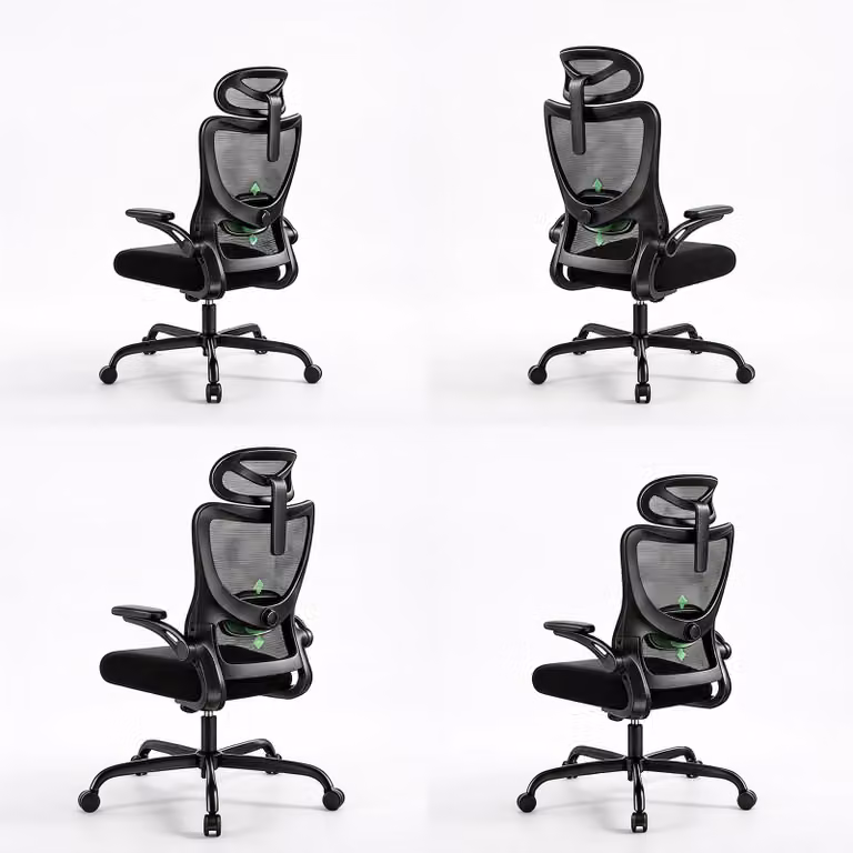 Sedia da ufficio Marsail, ergonomica: sedia da scrivania ergonomica con supporto 2D