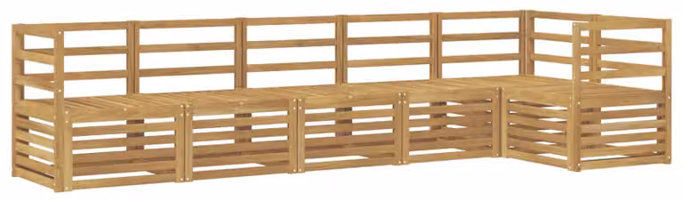 Set di divani da esterno, 6 pezzi, colore bianco, dimensioni 304 x 126,5 x 73 cm