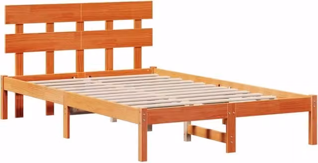 Letto matrimoniale | Letto per adulti | Struttura del letto Marrone 120 x 200 cm Legno massello di pino