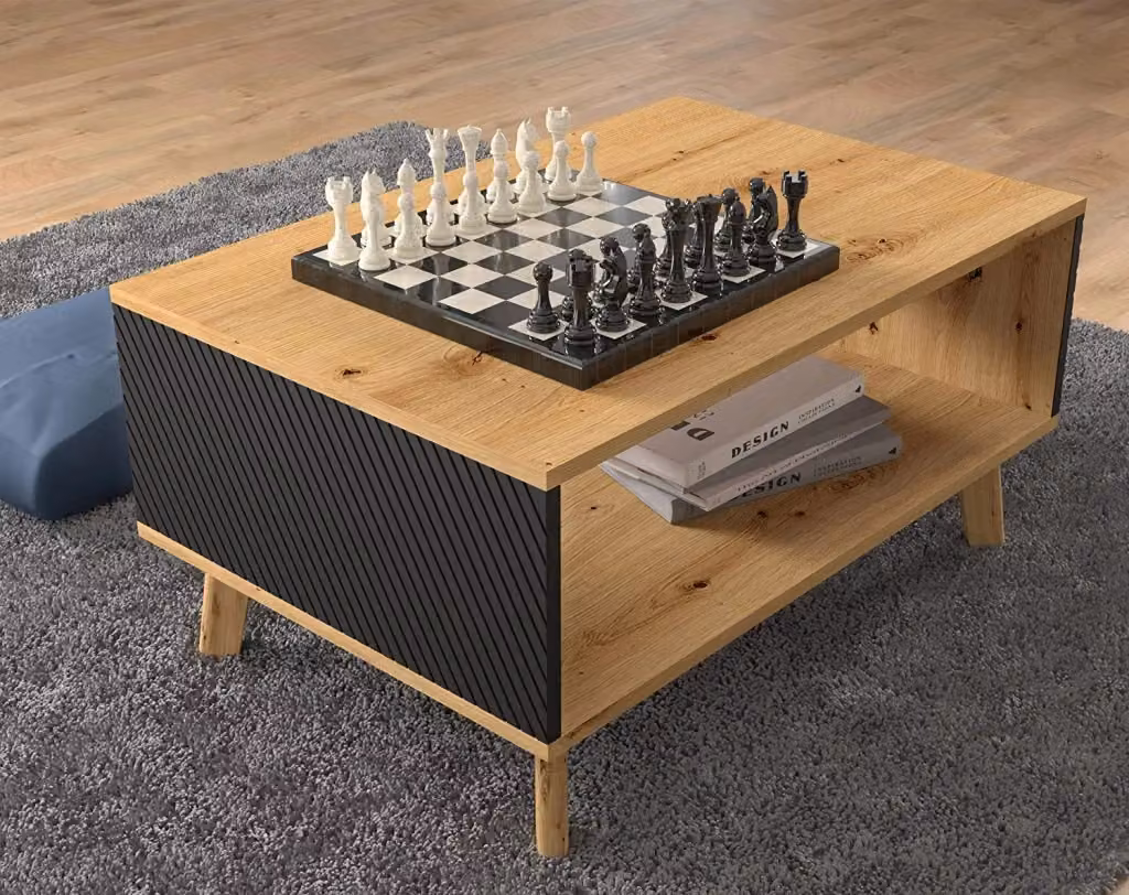 Tavolino da caffè Luxi Bim Furniture in rovere e nero opaco L 90 cm, P 60 cm, H 45 cm – 2