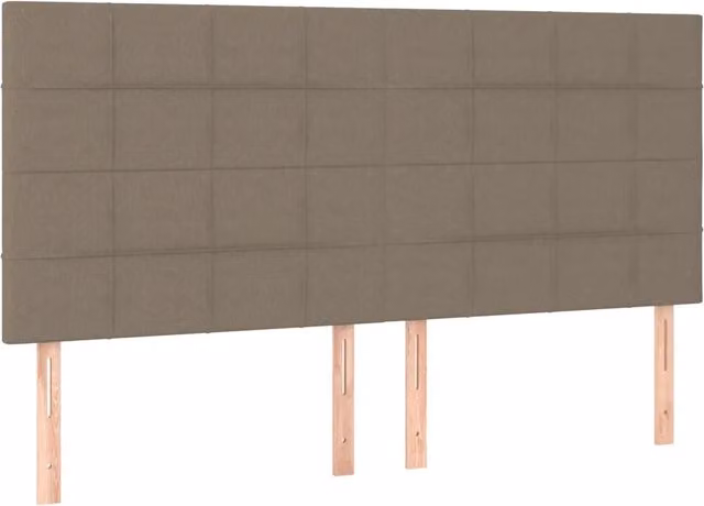 Testiera per letto imbottita in tessuto beige L: 180 cm, P: 5 cm, H: 118/128 cm