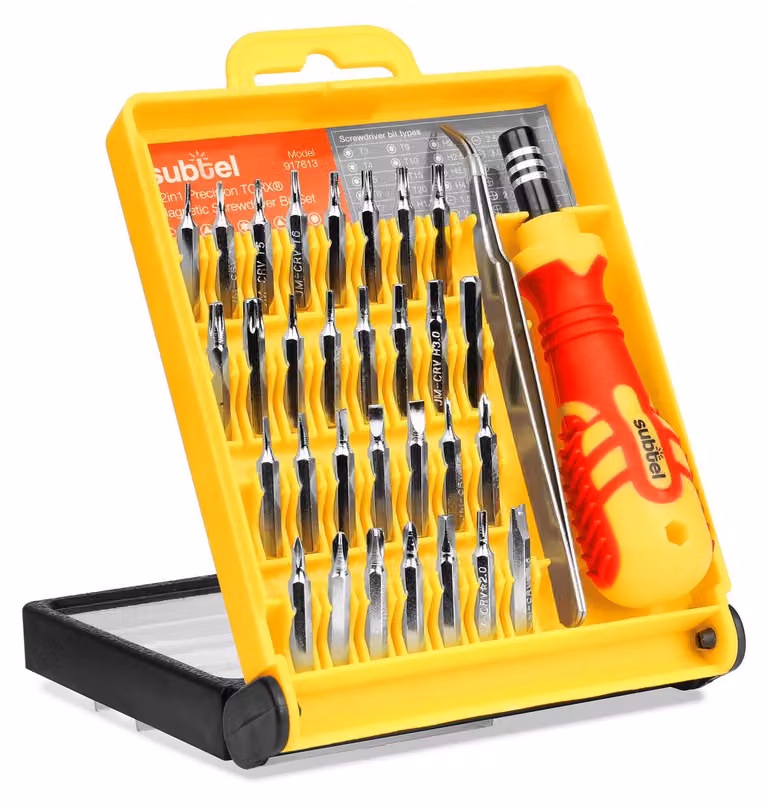 Subtel Set di punte per giraviti, 32 pezzi, giraviti Torx cacciaviti a stella, croce – Kit di strumenti per riparazione di tablet, laptop, compatibile con iPhone, compatibile con iPad
