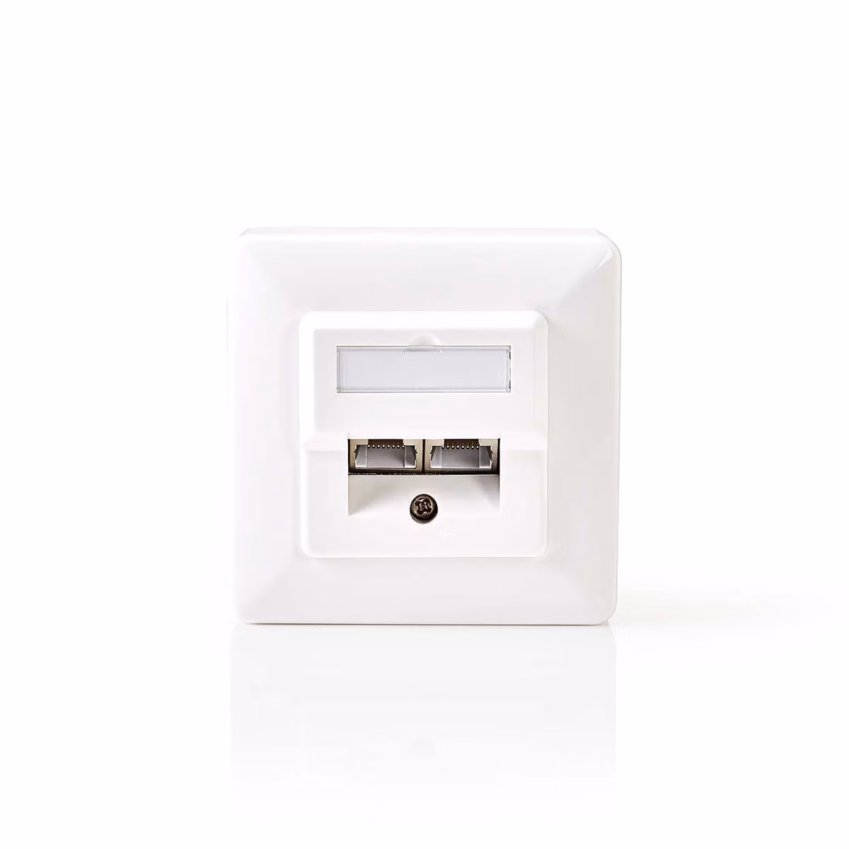 Scatola da muro di rete | A parete | 2 porto(i) | CAT5e | Dritto | Femmina | Placcato in oro | ABS | Bianco | Scatola
