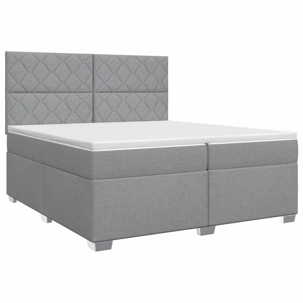 Letto box spring con materasso vidaXL Grigio Chiaro e Bianco L/P: 200 x 200 cm – 2