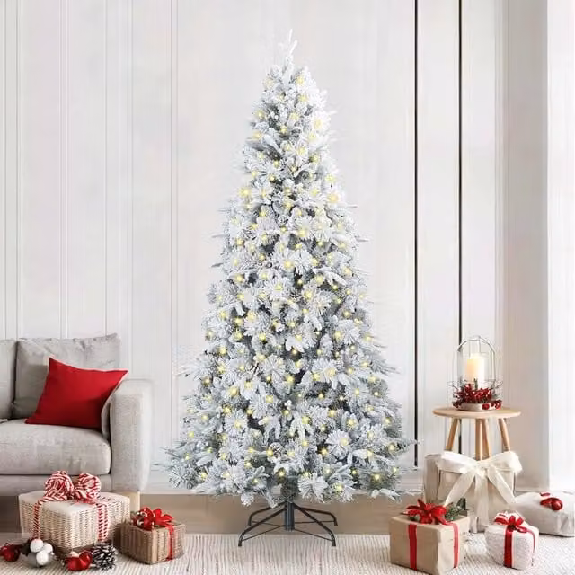 Albero di Natale Artificiale con Rami Pieghevoli Bianco 240 cm