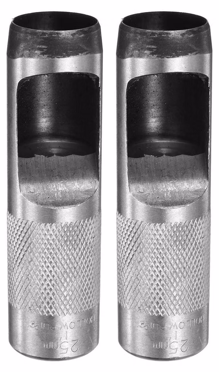 2 punzoni circolari da 25 mm, utensili per foratura a stampo, Acciaio al carbonio, adatti per pelle, cinture, carta