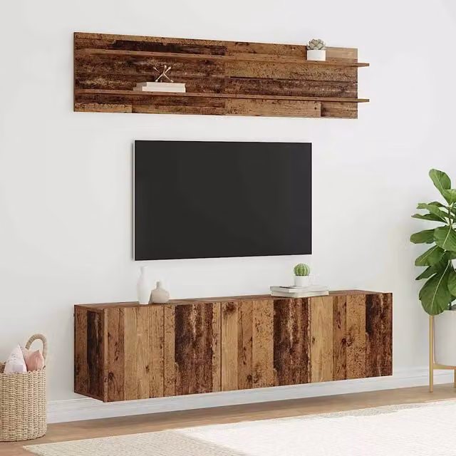 Set di 6 mobili TV moderni vidaXL in legno color marrone per soggiorno