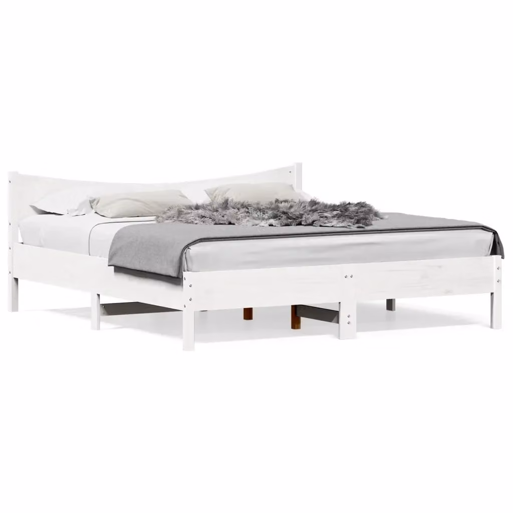 Giroletto senza materasso vidaXL in legno massello di pino bianco L/P/H: 180 x 200 x 185,5 cm – 2