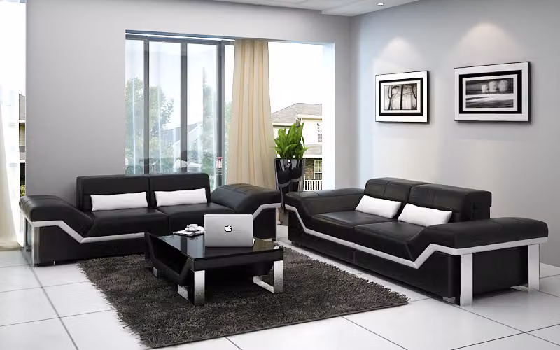 Ledersofa Sofa mit USB Wohnlandschaft 3+3 Garnitur Design Modern Sofa K5007D