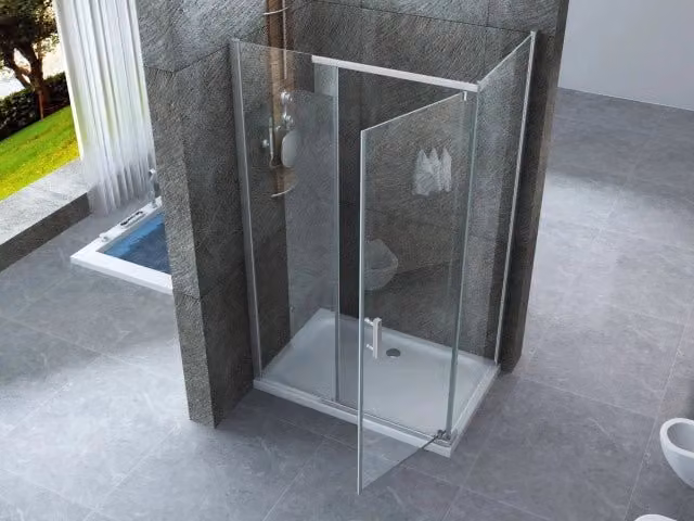 Box doccia due lati con porta battente cristallo 8mm trasparente h.195 SIDE 100 cm,70 cm
