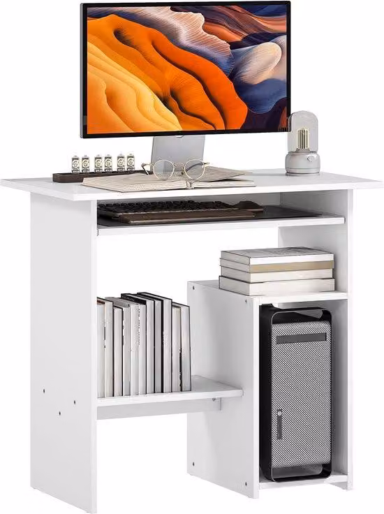 Piano di lavoro in metallo, bianco, 80 x 45 x 75 cm
