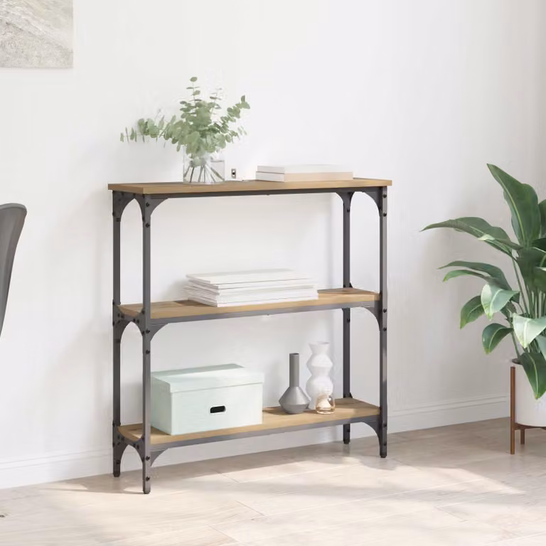 vidaXL Tavolo consolle moderno in stile artigianale color marrone L: 75 cm, P: 22,5 cm, H: 75 cm