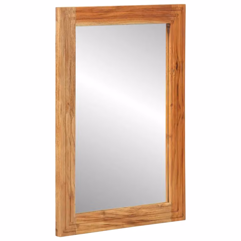 Specchio da bagno moderno vidaXL con montaggio a parete, marrone, L: 70 cm, H: 50 cm, P: 2,5 cm