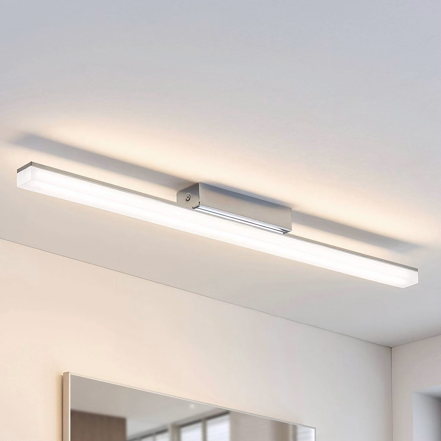 Plafoniera Levke Lindby, dimmerabile, Cromo / Argento, Bagno, Plastica, Moderno, Plafoniera