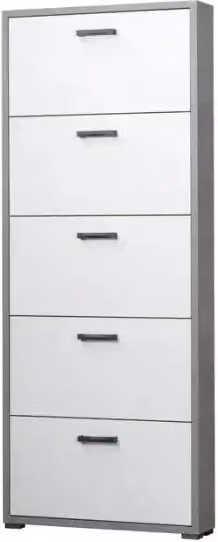 Scarpiera 5 ante ossido+bianco cemento già montato L75.3 H151.8 P18
