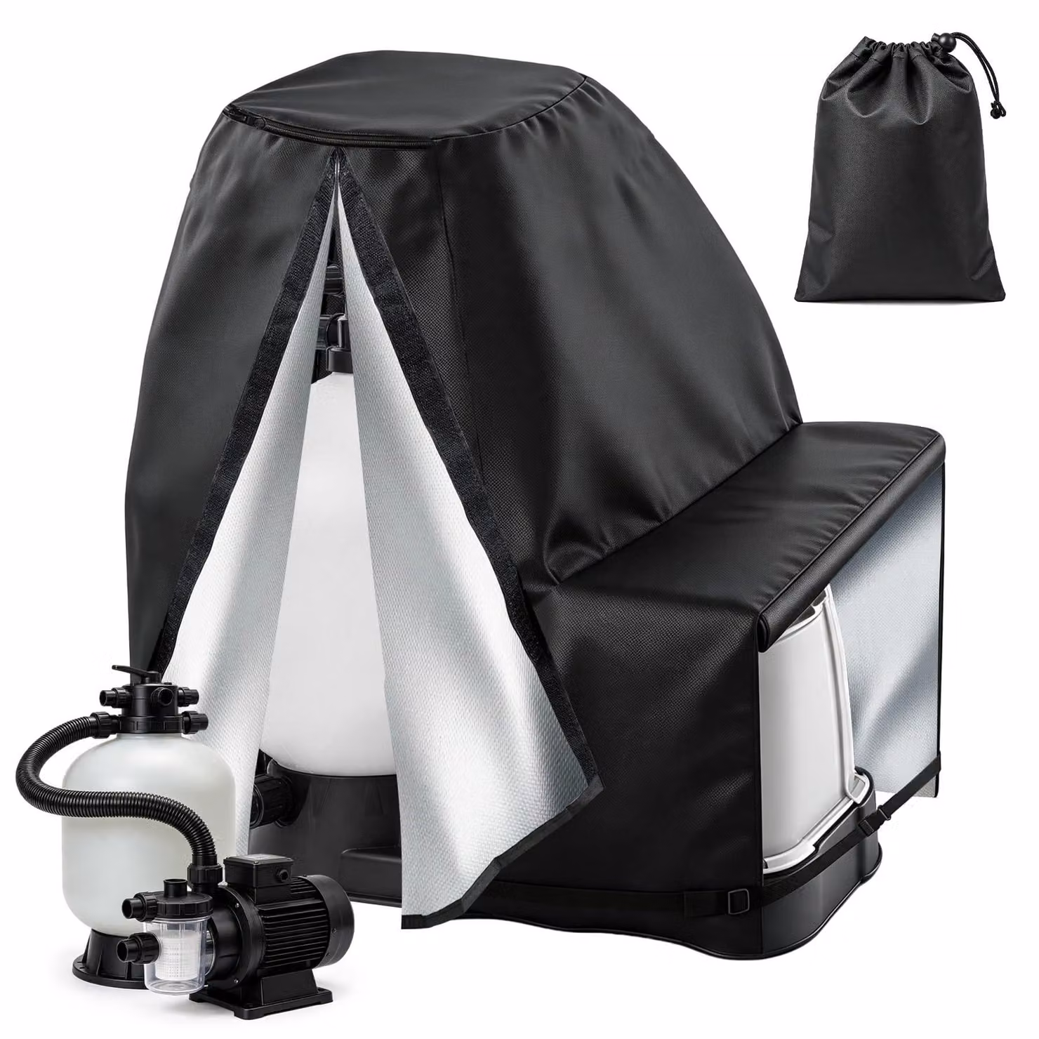 Omgoods - Copertura per pompa piscina, dimensioni 70 x 65 x 55 cm, tessuto 600D
