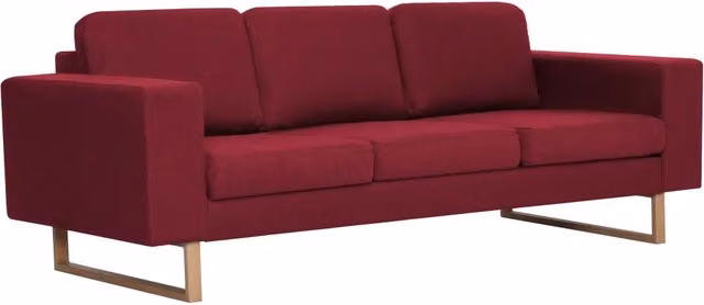 Divano | Divano da soggiorno | Sofa a 3 Posti in Tessuto Rosso Vino