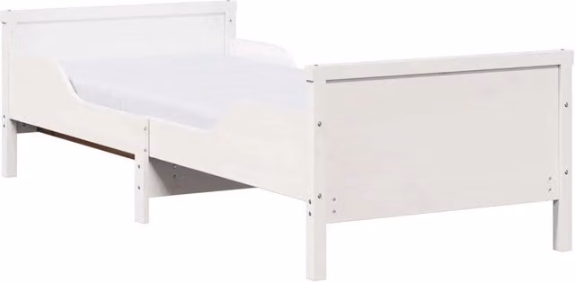 Letto singolo | Letto per adulti | Struttura letto con materasso estensibile Bianco 80 x 200 cm