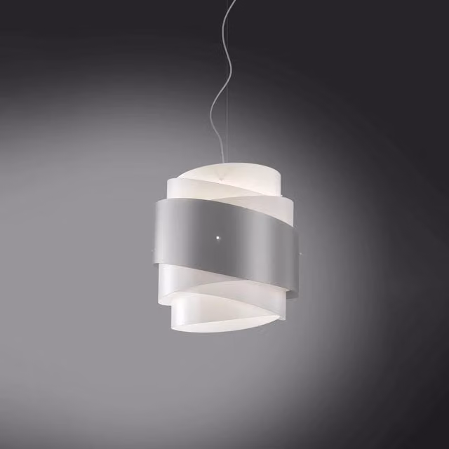 Lampada a sospensione moderna Bea Polilux Linea Zero in argento e metallo cromo, diametro: 40 cm, attacco E27 – 1