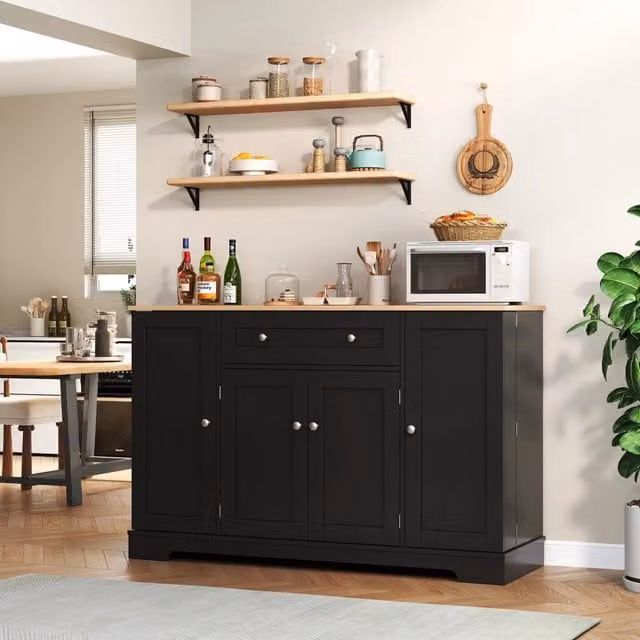 Buffet da Cucina Multifunzione ¨C Xylo ¨C Bianco, Ripiani Regolabili, Cassetto, 138 cm