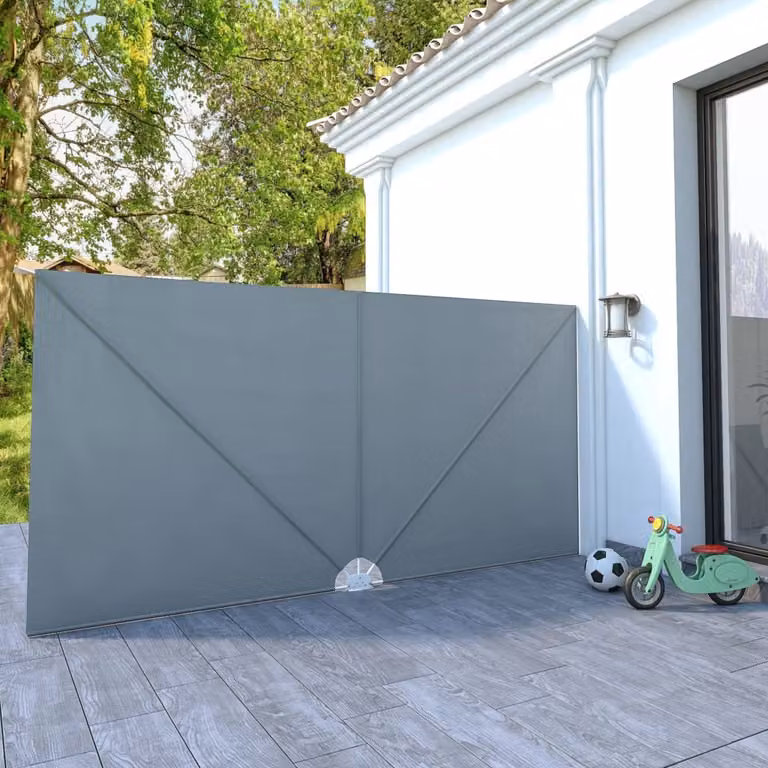 The Living Store Scaffale laterale pieghevole grigio 400×200 cm