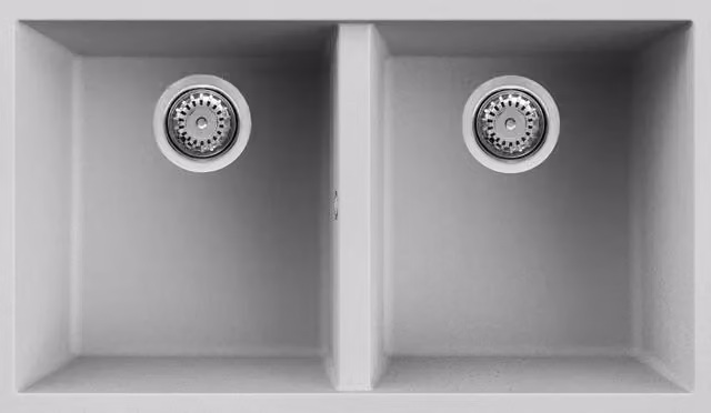 Lavello QUADRA 350 76x44 2 vasche NUVOLA 79 SOTTOTOP