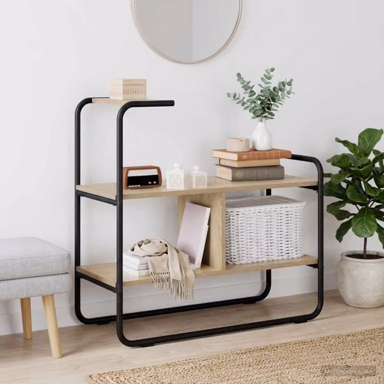 vidaXL Tavolo consolle moderno in rovere color marrone L: 80 cm, P: 40 cm, H: 75 cm