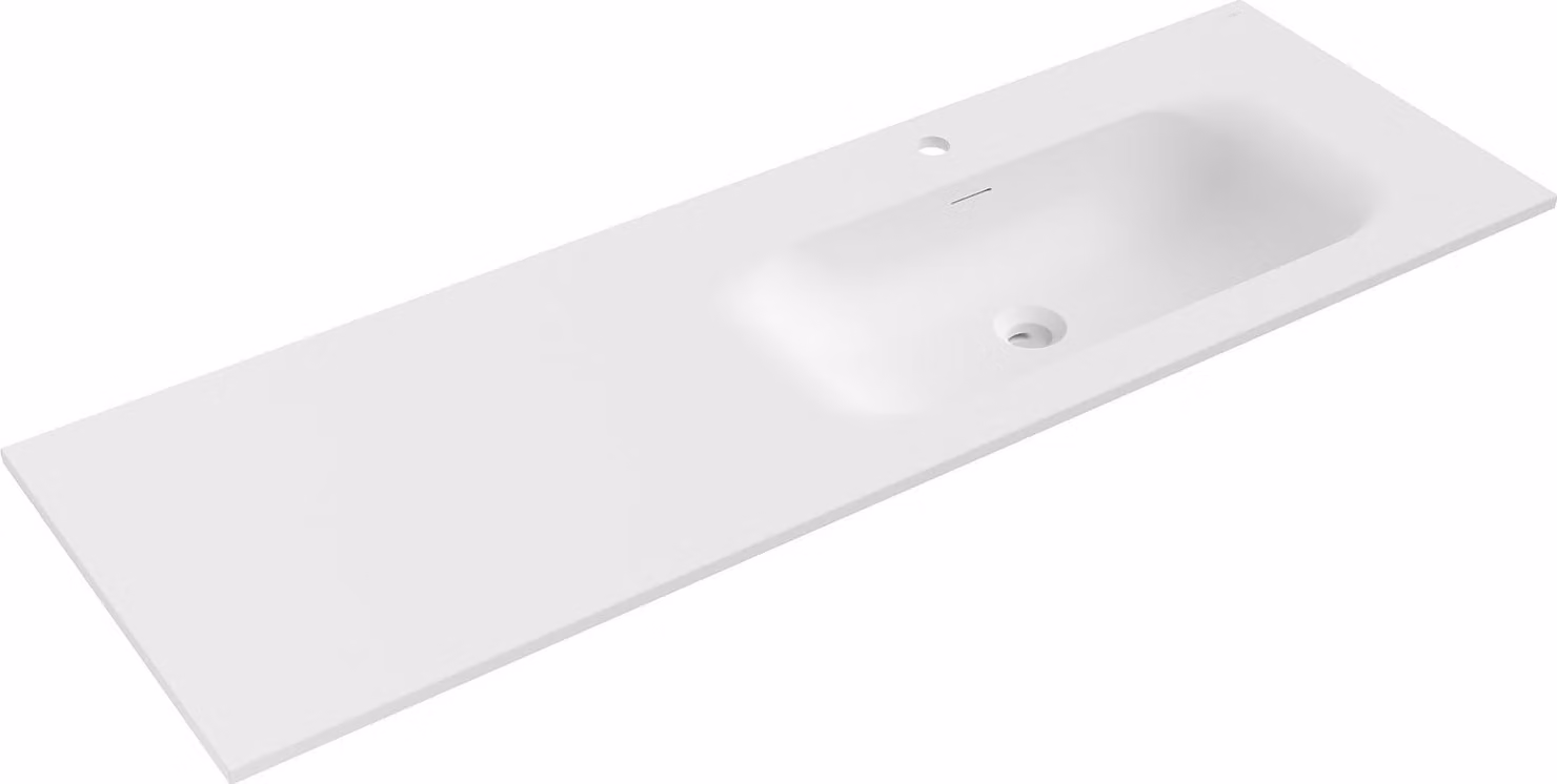 Mexen Vela lavabo incassato nel piano destro 141 x 46,5 cm, bianco opaco - 25231401P