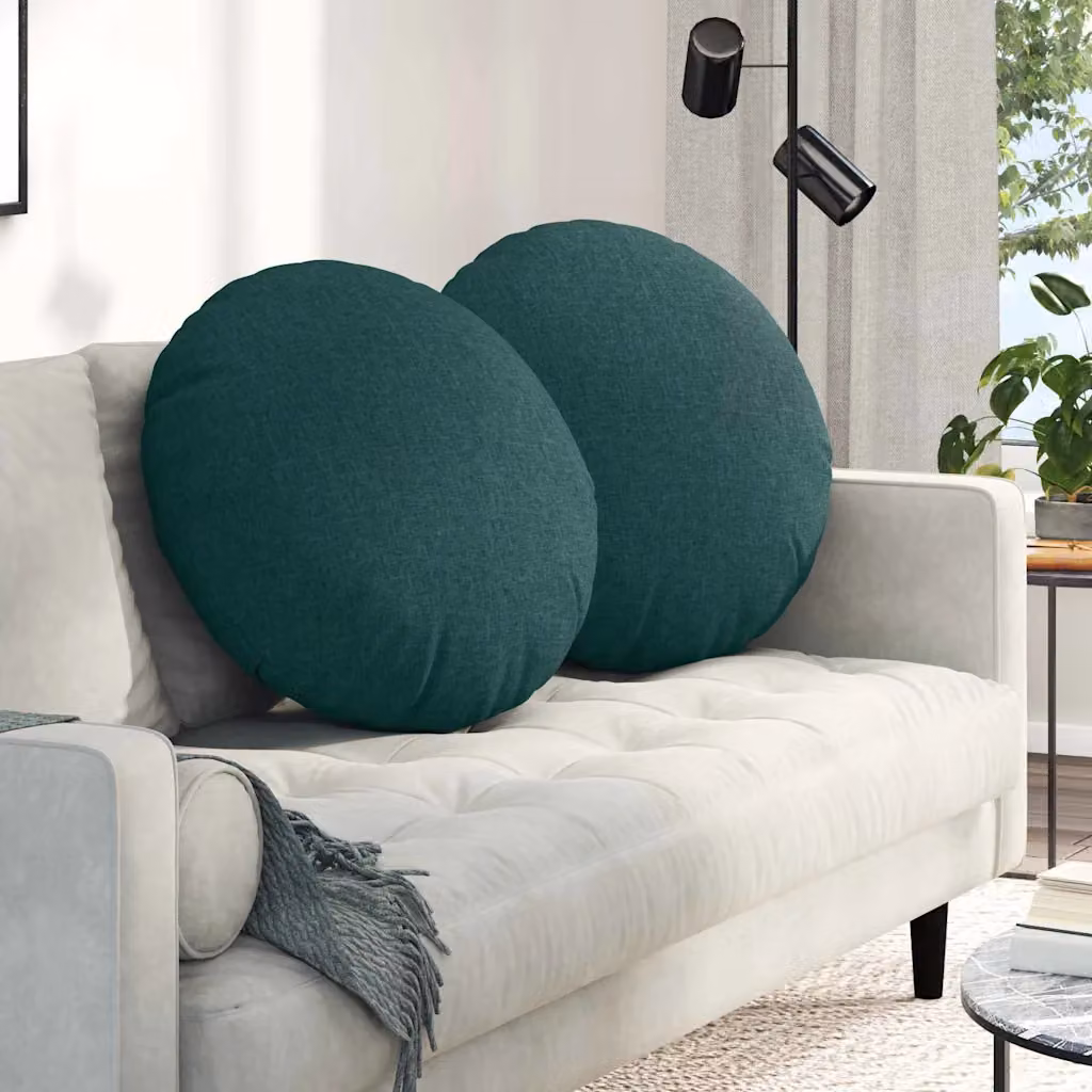 Set di 2 cuscini per seduta rotondi vidaXL in tessuto verde, Ø 80 x H 29 cm