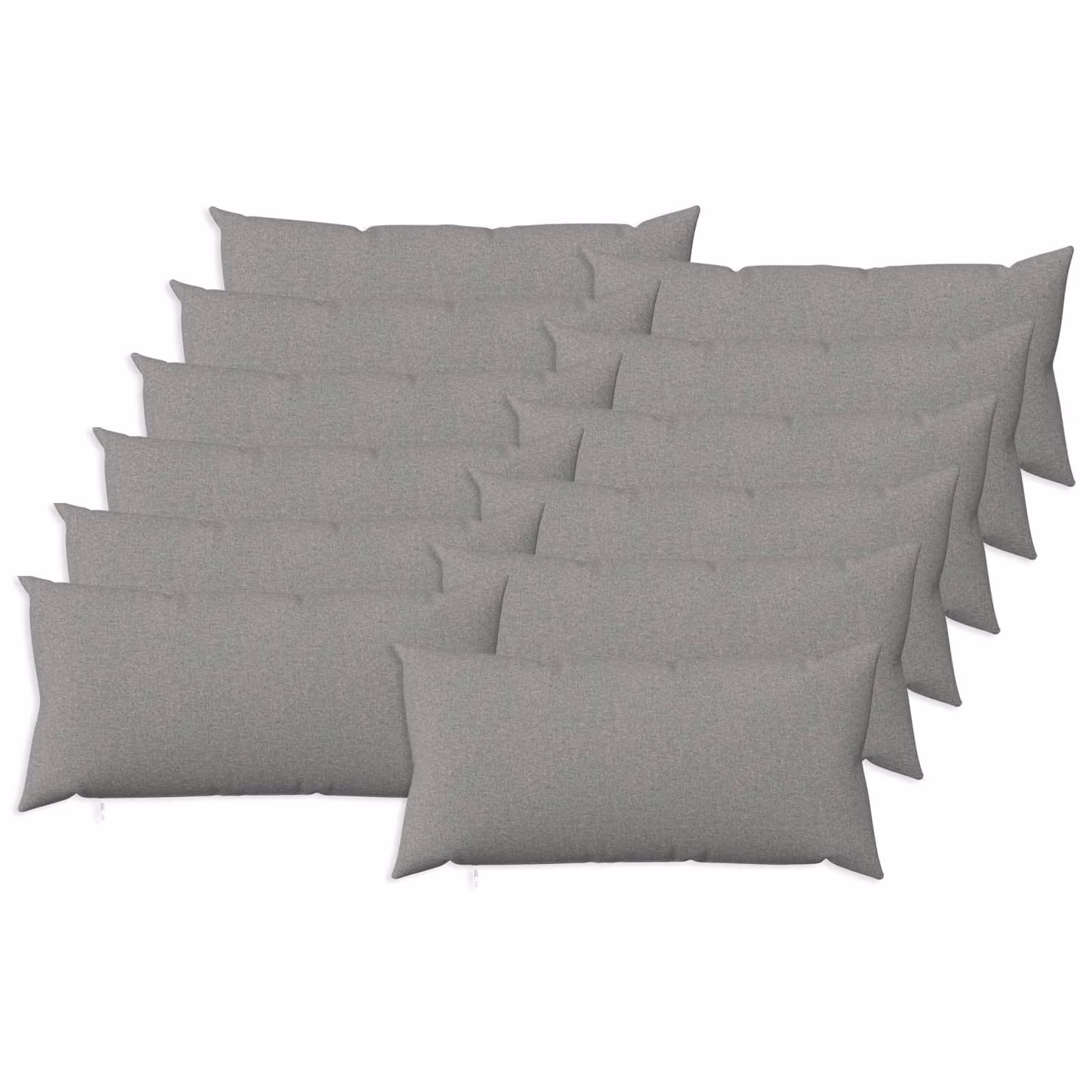 Set di 12 federe vidaXL HEERLEN Grigio, L 80 x P 40 cm, in tessuto di poliestere