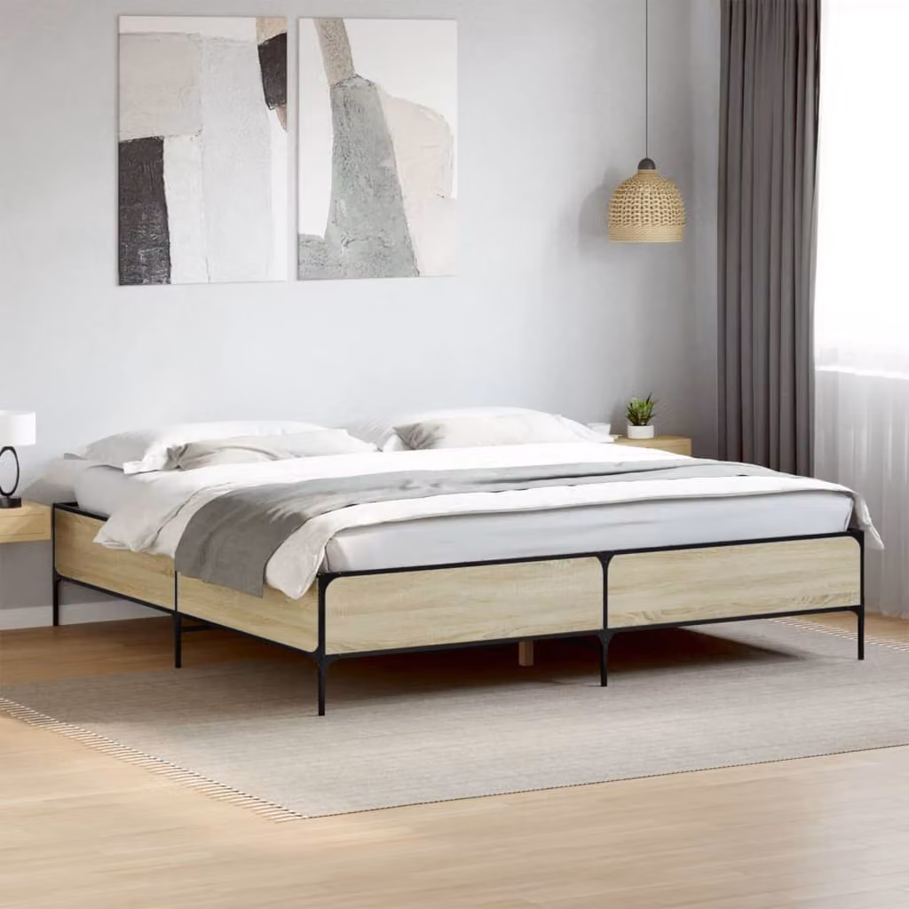 Giroletto vidaXL in Rovere Sonoma e Metallo, L/P: 180 x 200 cm