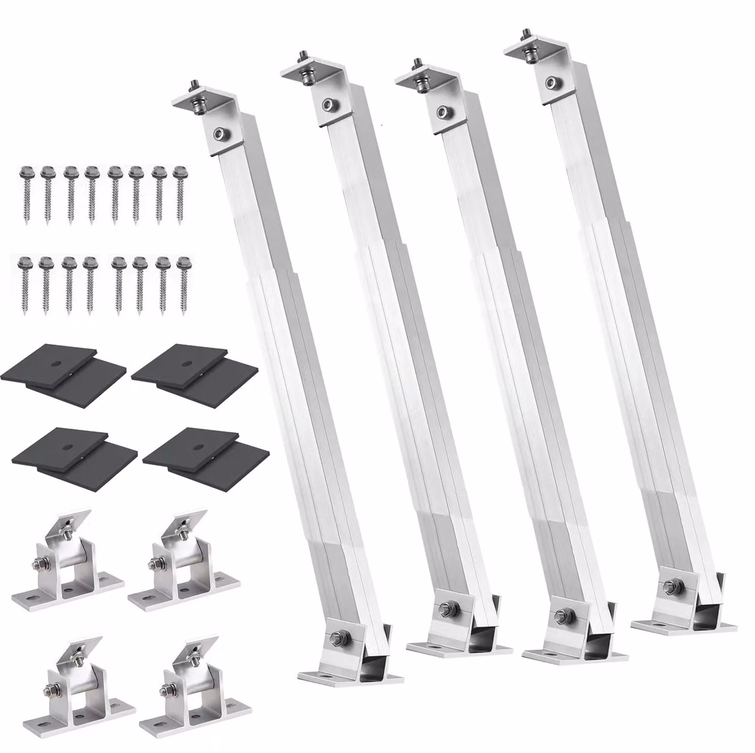 Set di montaggio per pannelli solari, supporti regolabili, alluminio resistente, 2 set