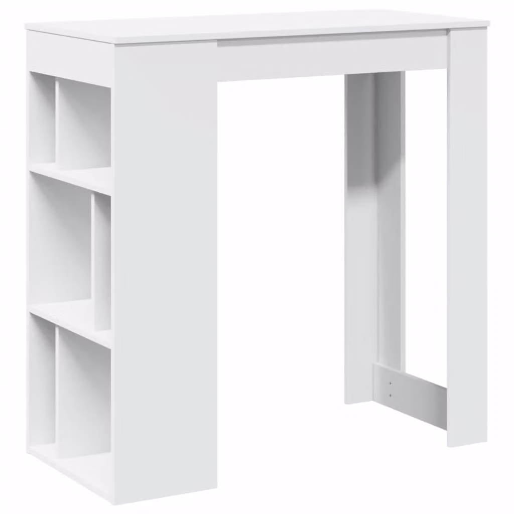 Tavolo Bar con Rastrelliera Bianco 102x50x103,5 cm Multistrato