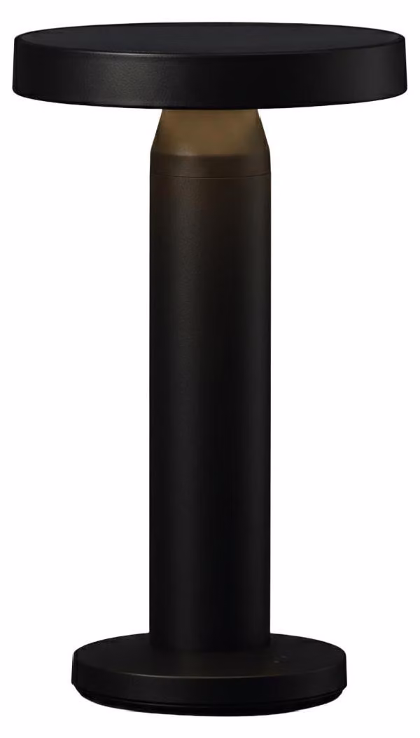 Luxus Europe - Lampada da tavolo solare Rio nera - Lampada da tavolo LED solare senza fili per esterni - Alimentazione a energia solare e ricarica tramite USB-C