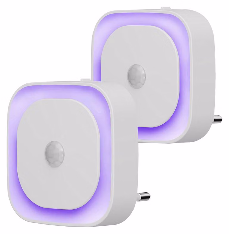 2 lampade da comodino con sensore di movimento e luminosità regolabile