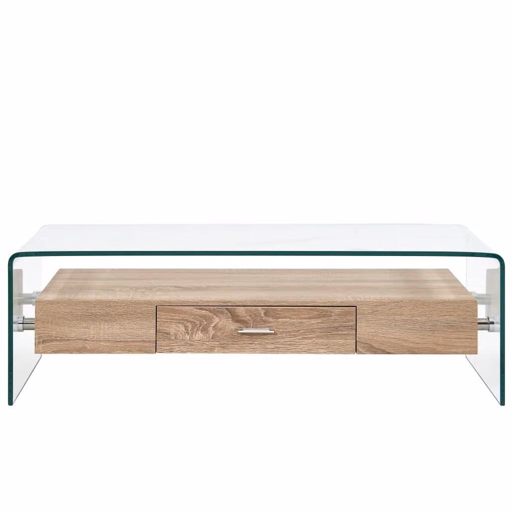 Tavolino trasparente 98×45×31 cm in vetro temperato