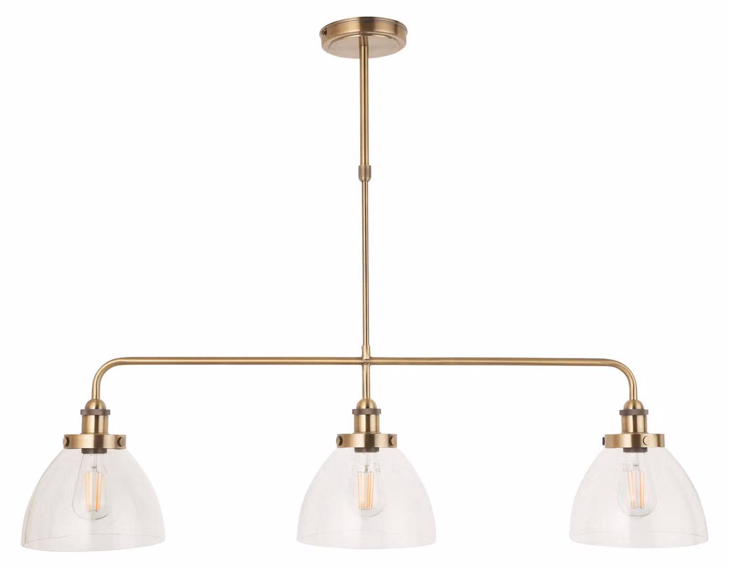 Lampada a sospensione HANSEN in ottone anticato, 3xE27x20W, metallo, dimensioni: 83,7x111,5x22,5 cm, IP20, Endon