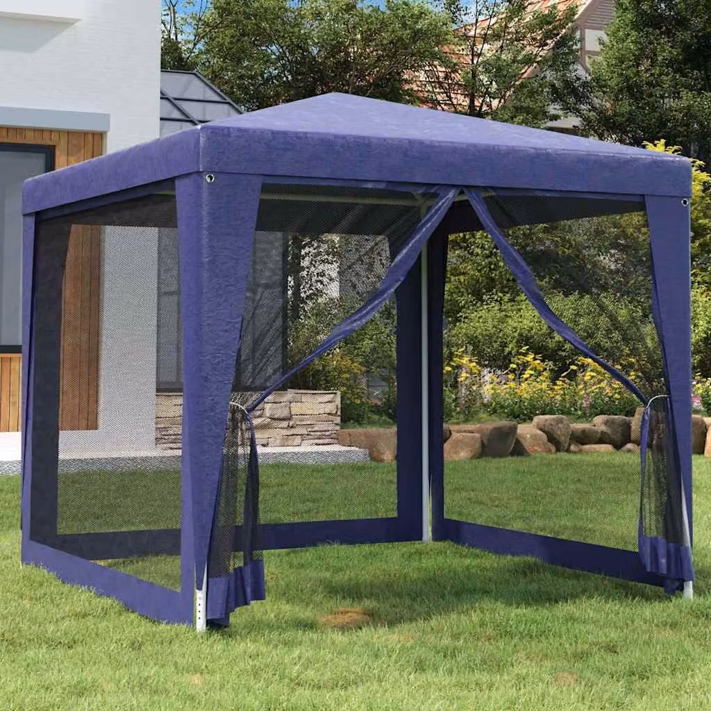 Tenda per feste vidaXL con 4 pareti laterali in rete blu L: 250 cm, P: 250 cm, H: 245 cm – 1