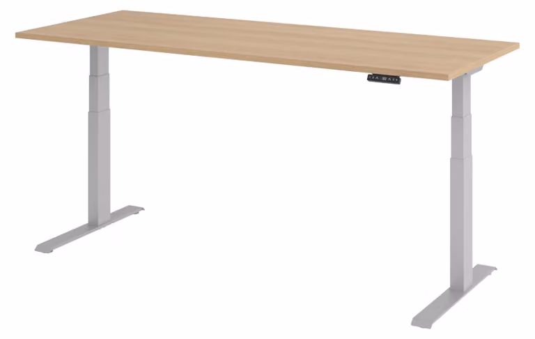 Scrivania elettrica bümö modello XDKB - Struttura: argento, finitura: noce, dimensioni: 200 x 80 cm