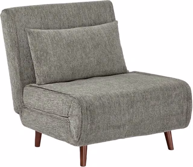 Poltrona letto convertibile Sweeek in tessuto verde con struttura in legno di pino