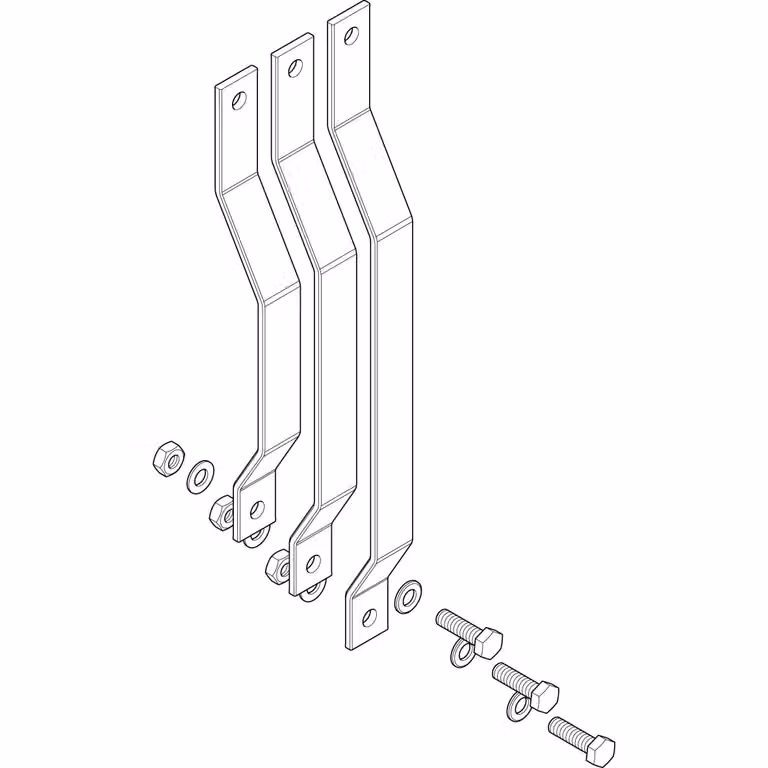 Set di barre di collegamento ABN a 3 poli in rame (CU) 30x5 mm da LSS/LTS 400 A a SAS 60 mm con 30x5 CU XAS740SE
