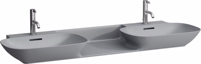 LAUFEN INO lavabo double, 1 trou de robinetterie par vasque, sans trop-plein, 1420x450mm, H8143047581111, H8143047581111
