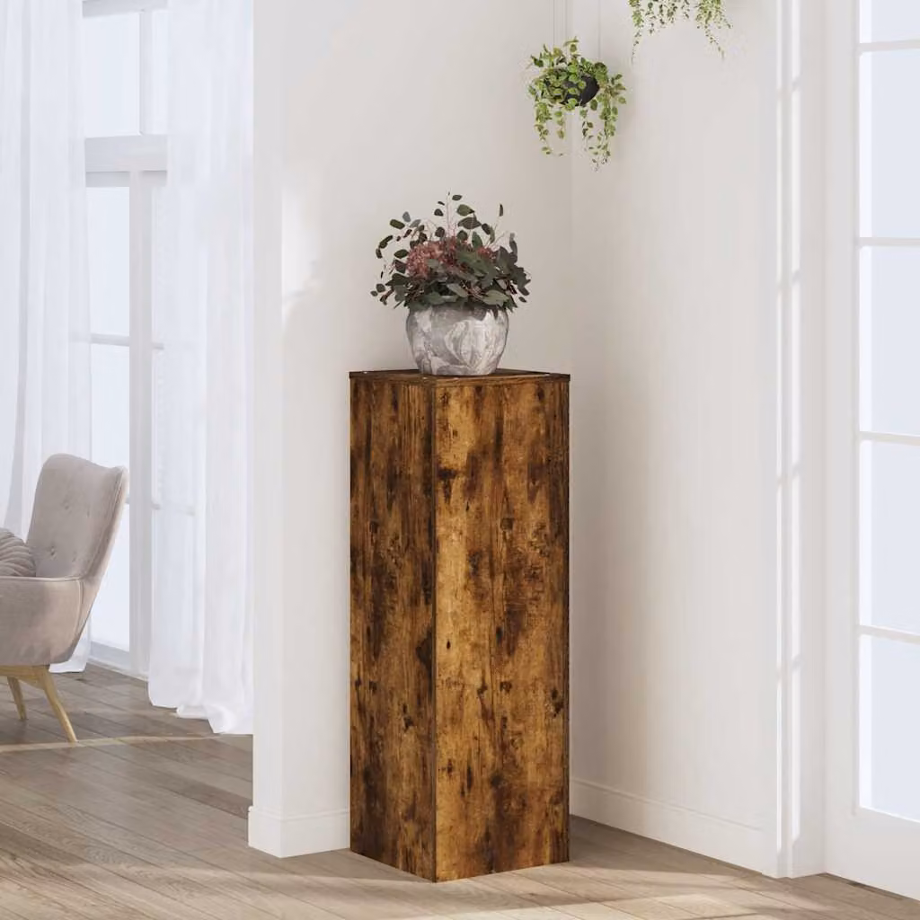 vidaXL Supporto per Piante Moderno in Truciolato e MDF, Colore Marrone, L/P/H: 33 x 33 x 100 cm