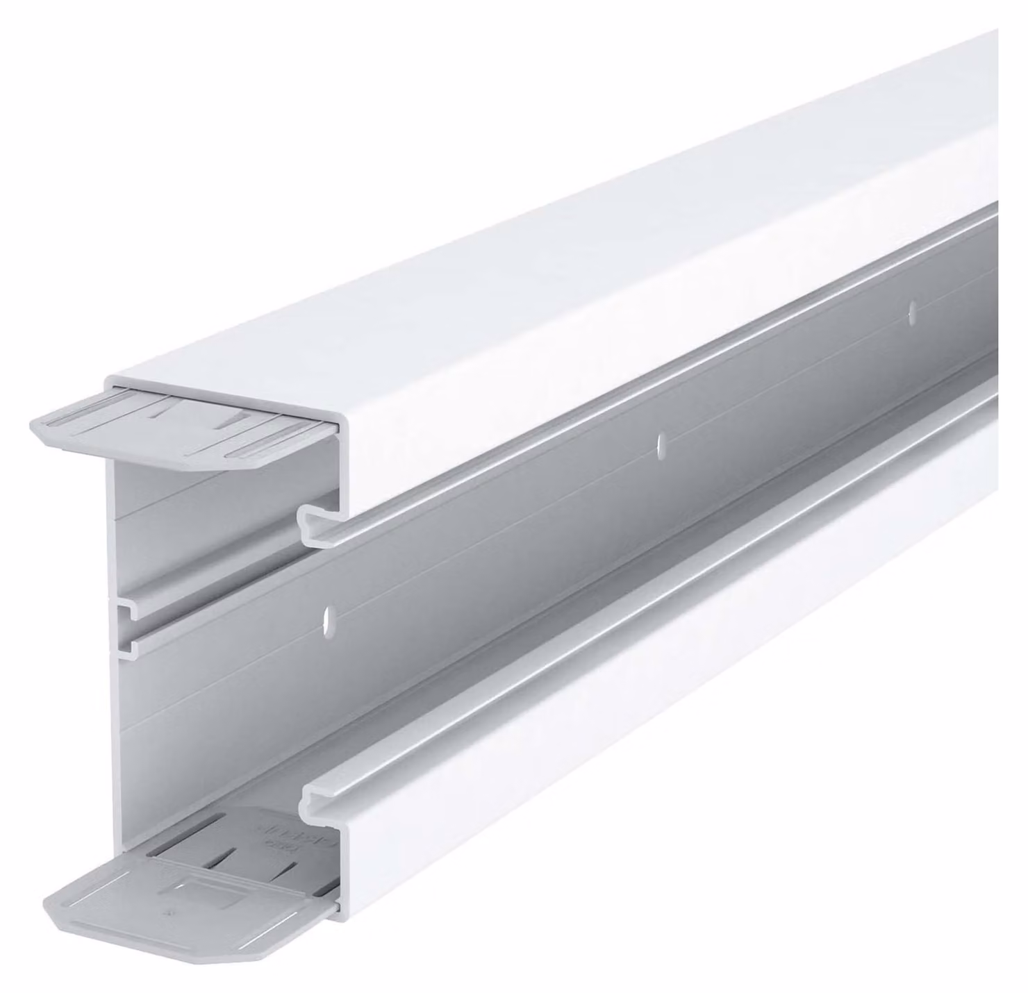 2 metri Canale per strumenti senza coperchio con fondo perforato - Canale a parete 130x70mm RAL9001 GK-70130CW